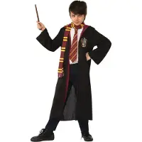 Rubies Harry Potter kostuum - Gryffindor jurk, sjaal, stropdas en toverstok - Kind -