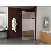 Wiesbaden Douchewand 80x200cm 10mm met middenband NANO coating