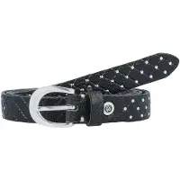 B.belt Lilou Klinknagelsriem leer schwarz 100cm