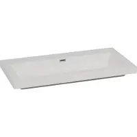 Wiesbaden Cubic kunstmarmer wastafel zonder kraangat 100x46cm wit