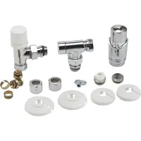Wiesbaden Radiator aansluitset haaks chroom