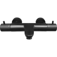 Wiesbaden Caral thermostatische badmengkraan mat zwart