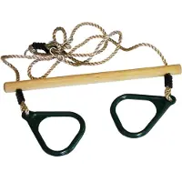 Buitenspeelgoed Keupink Houten Ringtrapeze met Kunststof Ringen Groen