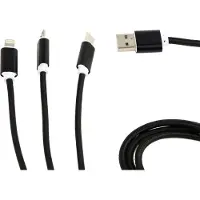 Gembird 3-in-1 USB laadkabel 1 meter zwart