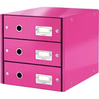 Leitz 3 schuifladen Click + Store, hoog, roze