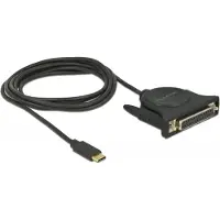 DeLOCK USB-C (m) naar 25-pins SUB-D met schroeven (m) IEEE1284 parallelle printerkabel / Prolific PL2305 chip - 1,8 meter