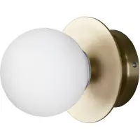 Globen Lighting Wandlamp ART DECO, dimbaar, messing / goud, Woon-/ Eetkamer, metaal, Design, wandlamp