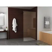 Wiesbaden Graffic inloopdouche 900 x 2000 x 10 mm nano safety glass folie helder glas/mat zwart