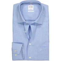 Olymp Luxor Comfort Fit Overhemd blauw, Vichy ruit
