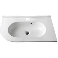 Sapho Pulse wastafel mineraalmarmer rechts 75x45cm