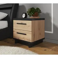 Meubella Nachtkastje Incala - Eiken - Zwart