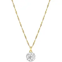 Lucardi Geelgouden ketting & hanger met kristal