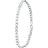 Lucardi - Zilveren armband rhodiumplated hart schakel