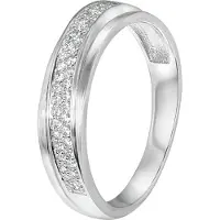 Lucardi Zilveren ring rhodiumplated met zirkonia