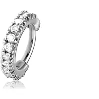Lucardi Stalen traguspiercing ring clicker zirkonia