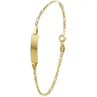 Lucardi - Geelgouden Jongens Plaatarmband - 14 Karaat - 14 - 16 cm