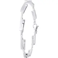 Lucardi Zilveren armband mat/glans zirkonia