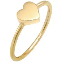 Elli - Elli Ringen Dames Band Ring Hart Liefde Basic in 925 Sterling Zilver ros?goud verguld