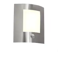 QAZQA Moderne buitenwandlamp staal bewegingssensor IP44 - Emmerald 1