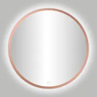 Best design Badkamerspiegel venetie lyon led verlichting 60x60 cm rond mat rose goud
