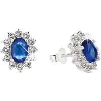 Lucardi Oorbellen saffier / zilver / transparant