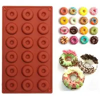 TrendX Siliconen Donutvorm / Donut Bakvorm - 18 Cavity - Bruin