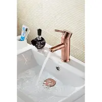 Saniclear Copper wastafelkraan met eenhendel bediening geborsteld koper