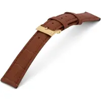 Claudio Calli Horlogeband D349G Croco Bruin Goud XS 14x12 mm