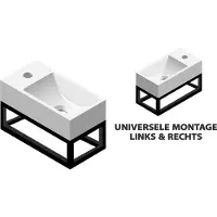 Sapho Fontein best design r-line incl. Zwart frame met kraangat mat zwart