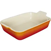 Le Creuset Aardewerken ovenschaal - 32 x 37 cm - oranjerood