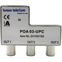 Braun Telecom TV splitter POA 03-UPC met 3 uitgangen - 6 dB / 5-2000 MHz (Horizon Box)