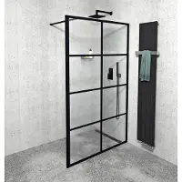 Gelco Cure Black inloopdouche 120x200cm 8mm glas anti-kalk