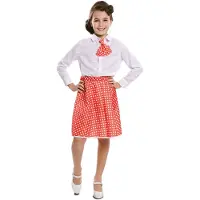 Vegaoo - Rode pin-up rok met stropdas voor meisjes - 2 - 4 jaar (92/104)
