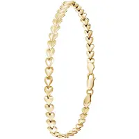 Lucardi - Zilveren armband goldplated hart schakel