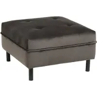 Nordal Puff velvet poef - grijs
