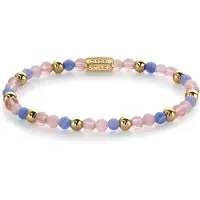 Rebel & Rose RR-40056-G-XS Armband Pink Summer Vibes II - 4mm - yellow gold plated XS