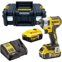 DeWalt DCF887P2-QW 18V Li-ion XR Accu Slagschroevendraaier Set (2x 5.0Ah) In TSTAK - 1/4" - Koolborstelloos