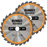 DeWalt Cirkelzaagbladenset 250mm 3-delig 24T (2x), 48T