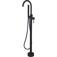 Best design Vrijstaande badmengkraan nero 120 cm met handdouche mat zwart