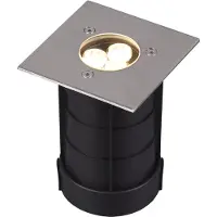 BES LED LED Grondspot - Trion Baliyi - Inbouw Vierkant - 3W - Waterdicht IP65 - Warm Wit 3000K - Mat Nikkel - RVS