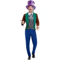 Smiffys Mad hatter kostuum | Multicolor Gekke hoedenmaker (paars, groen en bruin, M)