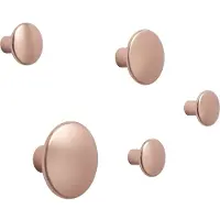 Muuto Dots Metal Coat Hooks Rose | Set of 5