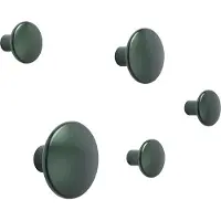 Muuto Dots wandhaak metaal 5-pack Dark green