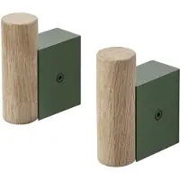 Muuto Attach haak 2-pack Oak-dark green