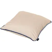 Madison sierkussen Velvet-Panama - 45x45 - dark blue piping - linnen