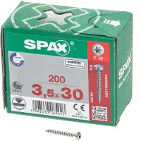 Spax 0201010350305 R 88093 Ruko m.Spitze/T-STAR Bolkop houtschroef 3.5 mm 30 mm T-STAR plus Staal WIROX 1000 stuk(s)