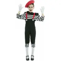 Vegaoo - Mime kostuum voor meisjes met rode baret - 7 - 9 jaar (122/134)