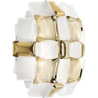 Slamp Design wandlamp Mida, dimbaar, messing / goud, Woon-/ Eetkamer, Kunststof, Design, Wandlamp design