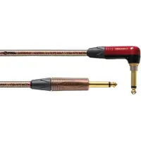 Cordial CSI6RP-METAL-SILENT ENCORE 6.3 TS jack haaks silent - 6.3 TS jack recht kabel 6m