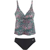 Venice beach Tankini turquoise / rood / zwart